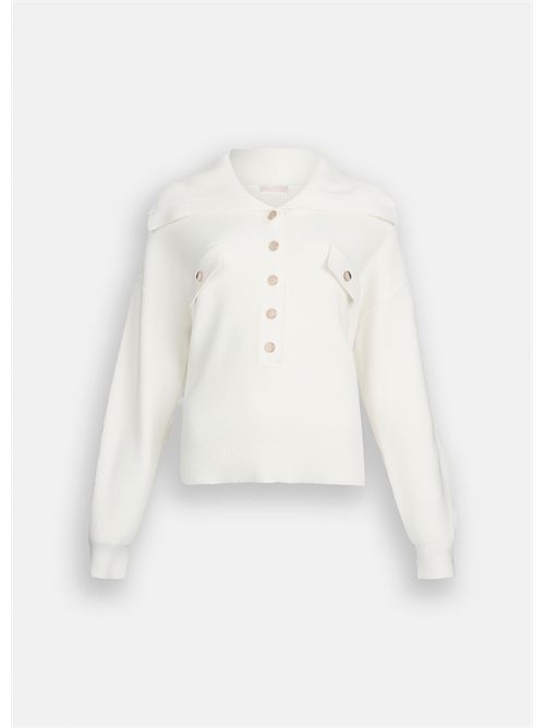 Maglia con maxi collo LIU JO | MF5373MS99E/10701
